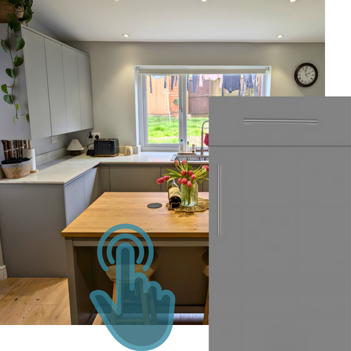 EXAMPLE ZURFIZ SUPERMATT DUST GREY KITCHEN
