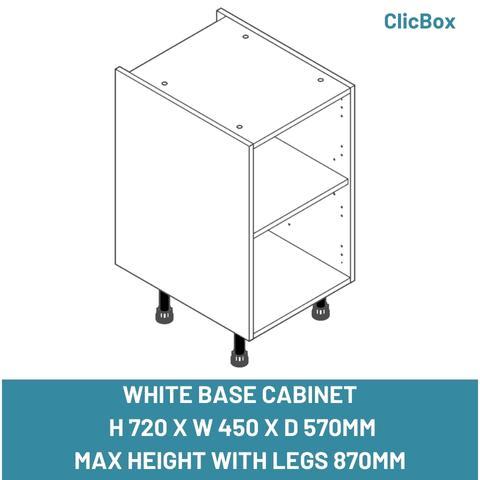 WHITE BASE CABINET  H 720 X W 450 X D 570MM