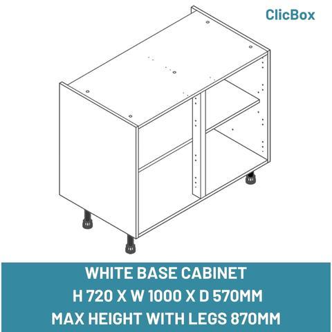WHITE BASE CABINET  H 720 X W 1000 X D 570MM