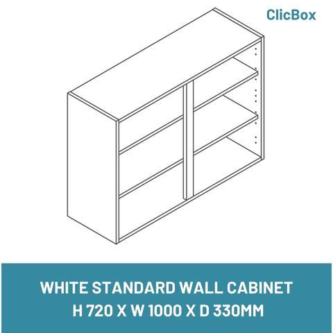 WHITE STANDARD WALL CABINET  H 720 X W 1000 X D 330MM