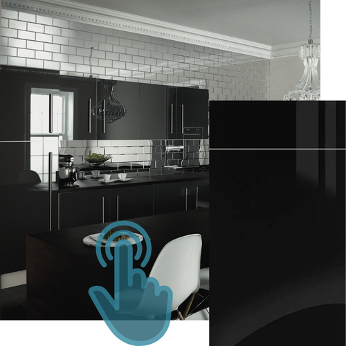 ZURFIZ ULTRA GLOSS BLACK KITCHEN