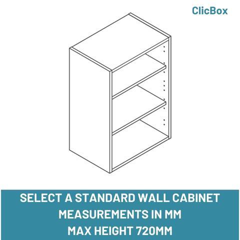 SELECT A STANDARD WALL CABINET MEASUREMENTS IN MM MAX HEIGHT 720MM