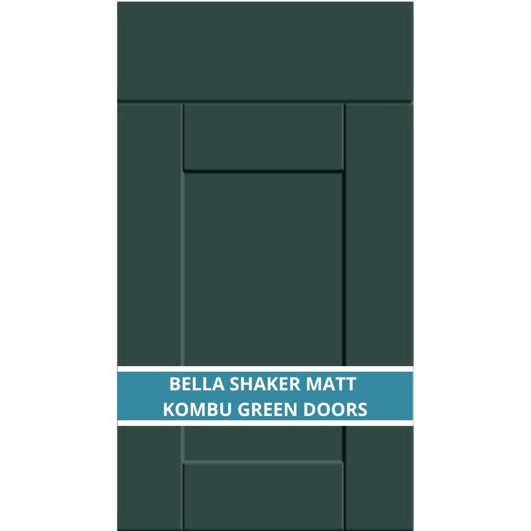 BELLA SHAKER MATT KOMBU GREEN DOOR AND DRAWER FRONTS