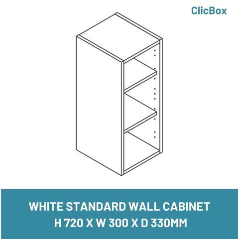 WHITE STANDARD WALL CABINET  H 720 X W 300 X D 330MM