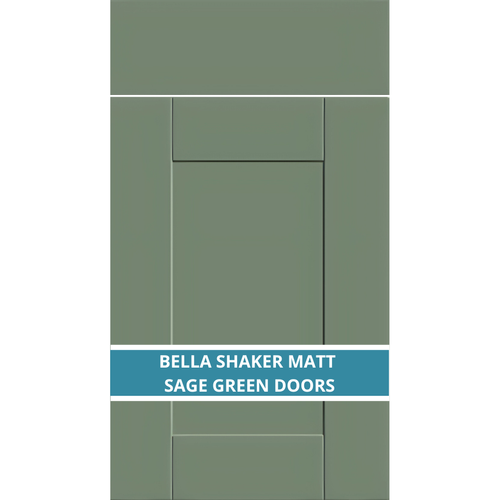 BELLA SHAKER MATT SAGE GREEN KITCHEN DOOR AND DRAWER FRONTS