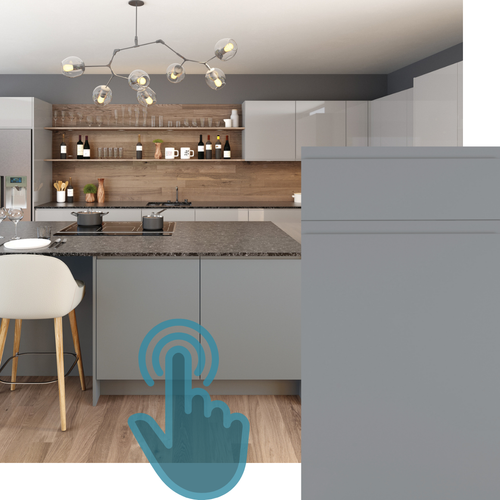 EXAMPLE OF J-PULL SUPERMATT DUST GREY KITCHEN