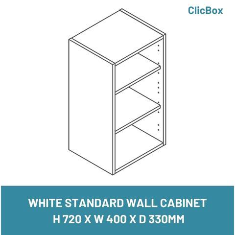 WHITE STANDARD WALL CABINET  H 720 X W 400 X D 330MM