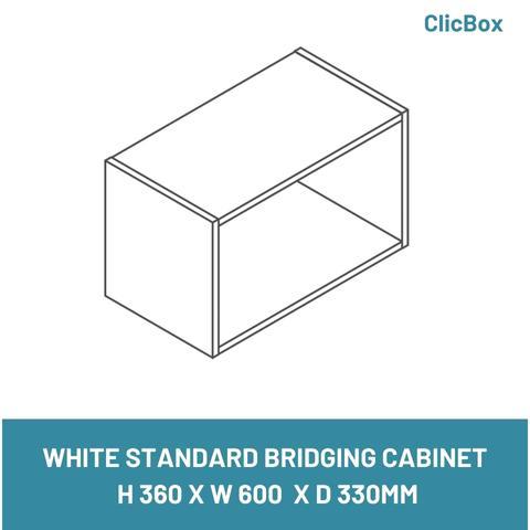 WHITE STANDARD BRIDGING CABINET  H 360 X W 600  X D 330MM