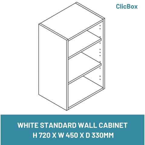 WHITE STANDARD WALL CABINET  H 720 X W 450 X D 330MM