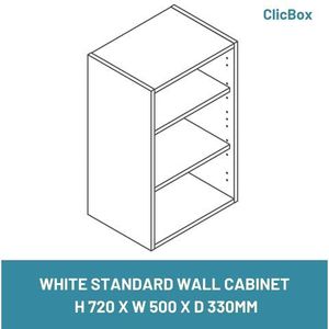 WHITE STANDARD WALL CABINET  H 720 X W 500 X D 330MM