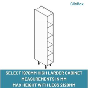 SELECT A STANDARD LARDER CABINET MEASUREMENTS IN MM MAX HEIGHT 2120MM