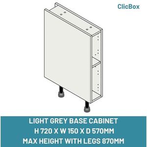 LIGHT GREY BASE CABINET  H 720 X W 150 X D 570MM
