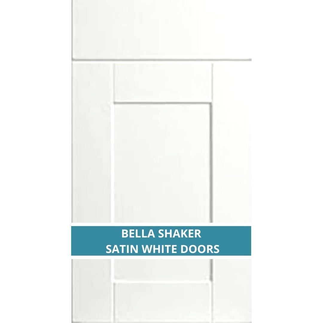 BELLA SHAKER SATIN WHITE DOOR AND DRAWER FRONTS