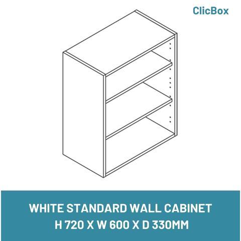 WHITE STANDARD WALL CABINET  H 720 X W 600 X D 330MM