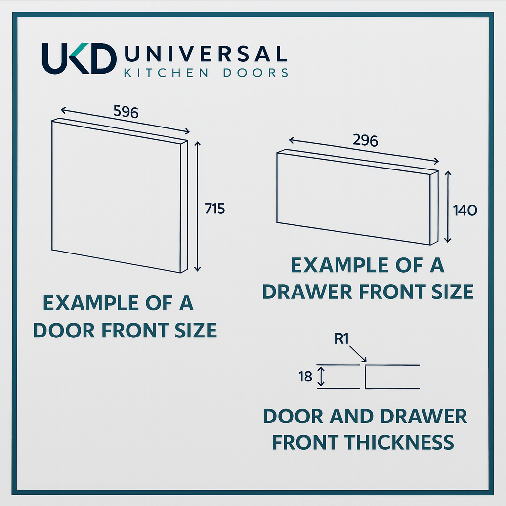EXAMPLE OF ORA DOOR AND DRAWER SIZES