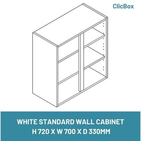 WHITE STANDARD WALL CABINET  H 720 X W 700 X D 330MM