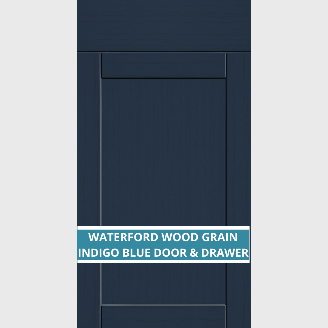 WATERFORD WOOD GRAIN INDIGO BLUE CUPBOARD DOORS AND DRAWER FRONT
