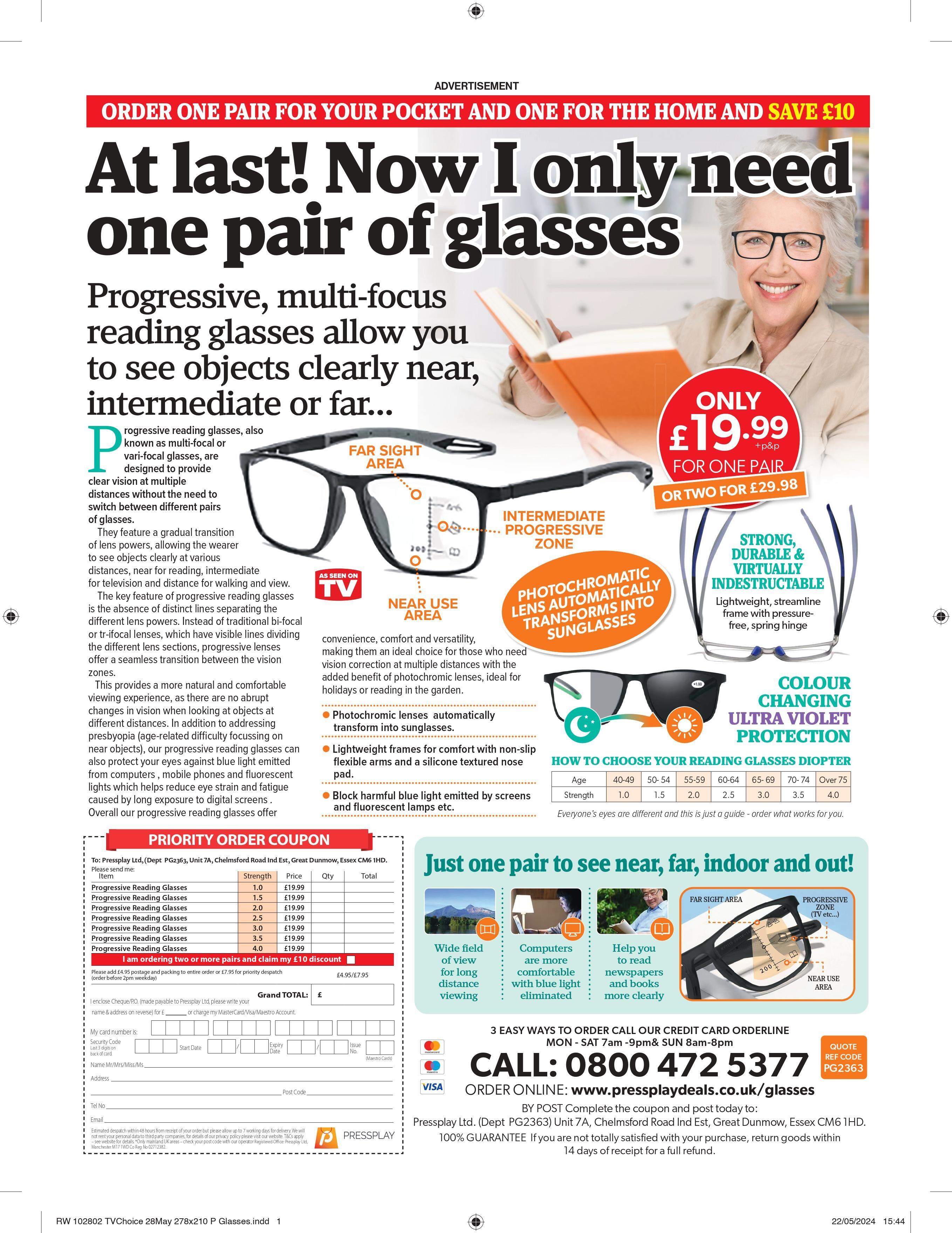 Progressive reading glasses 2 0 grey black