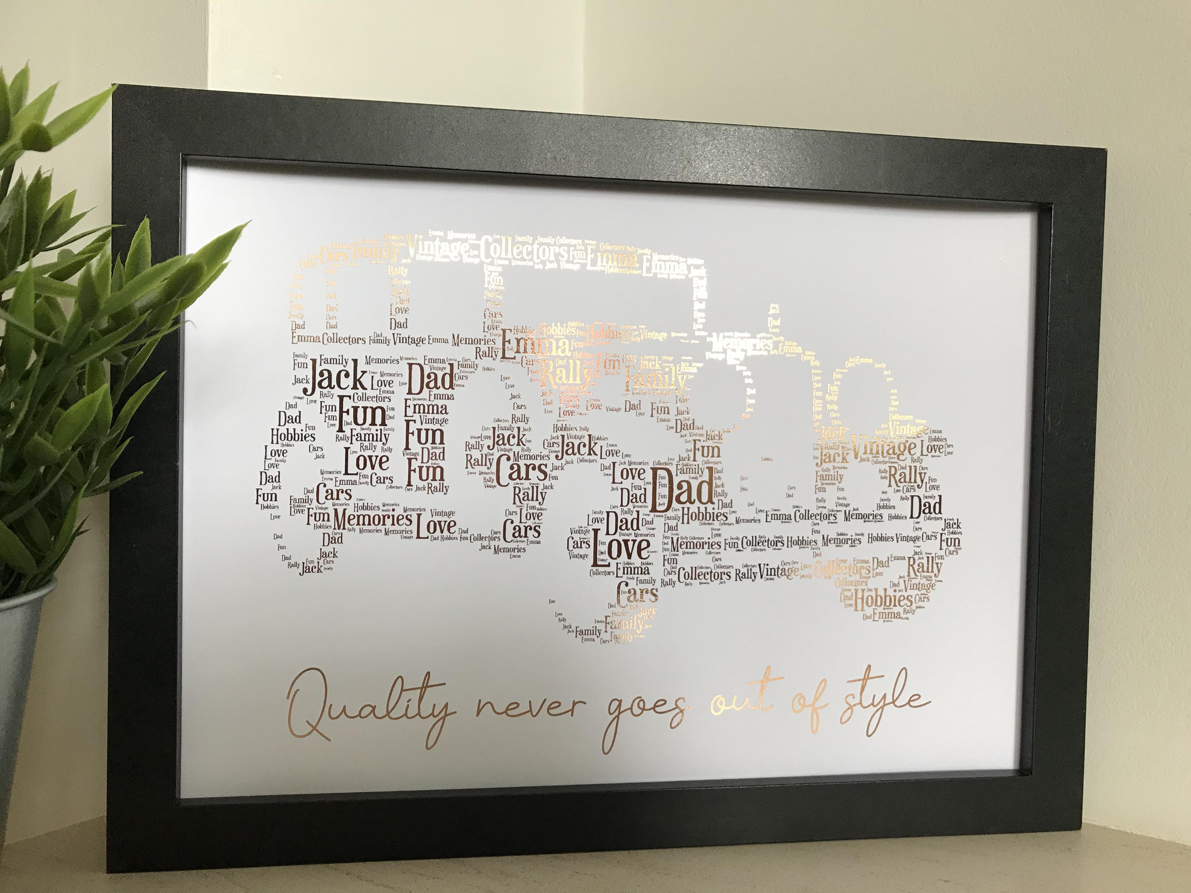 Personalised Classic Car Word Art print