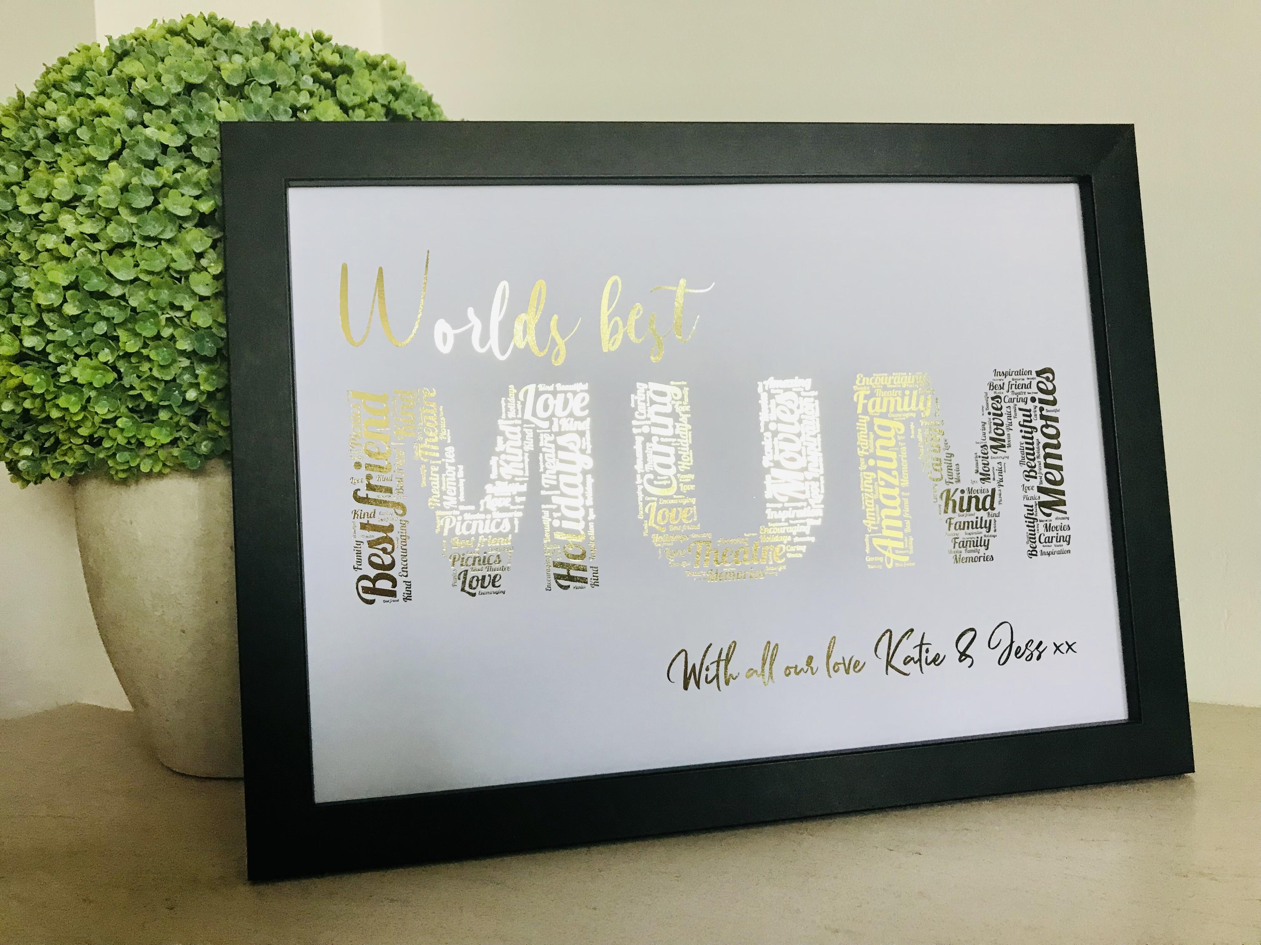 Personalised Mum hot Word Art