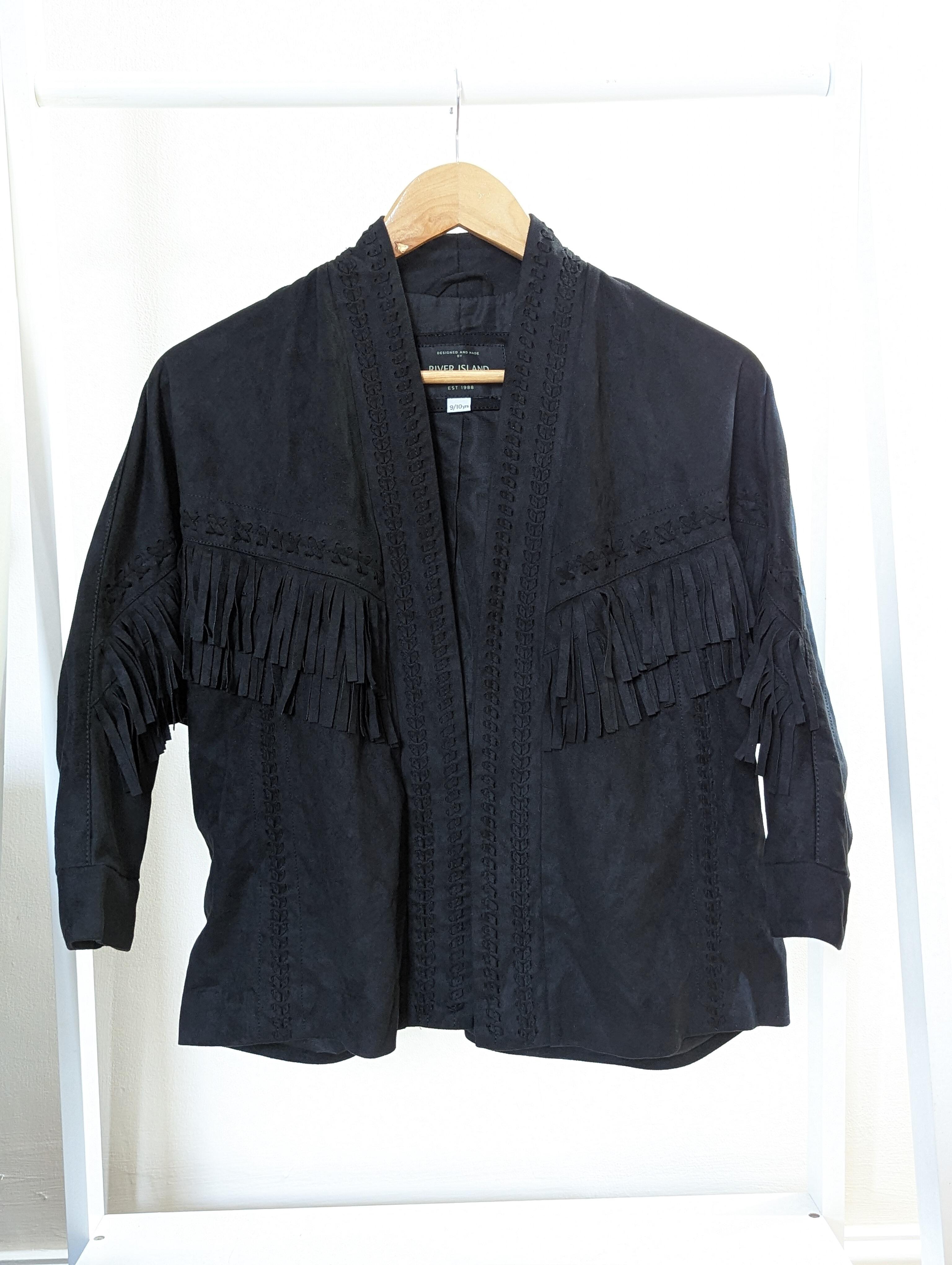 River Island 9 10 Years Black Tassel Jacket