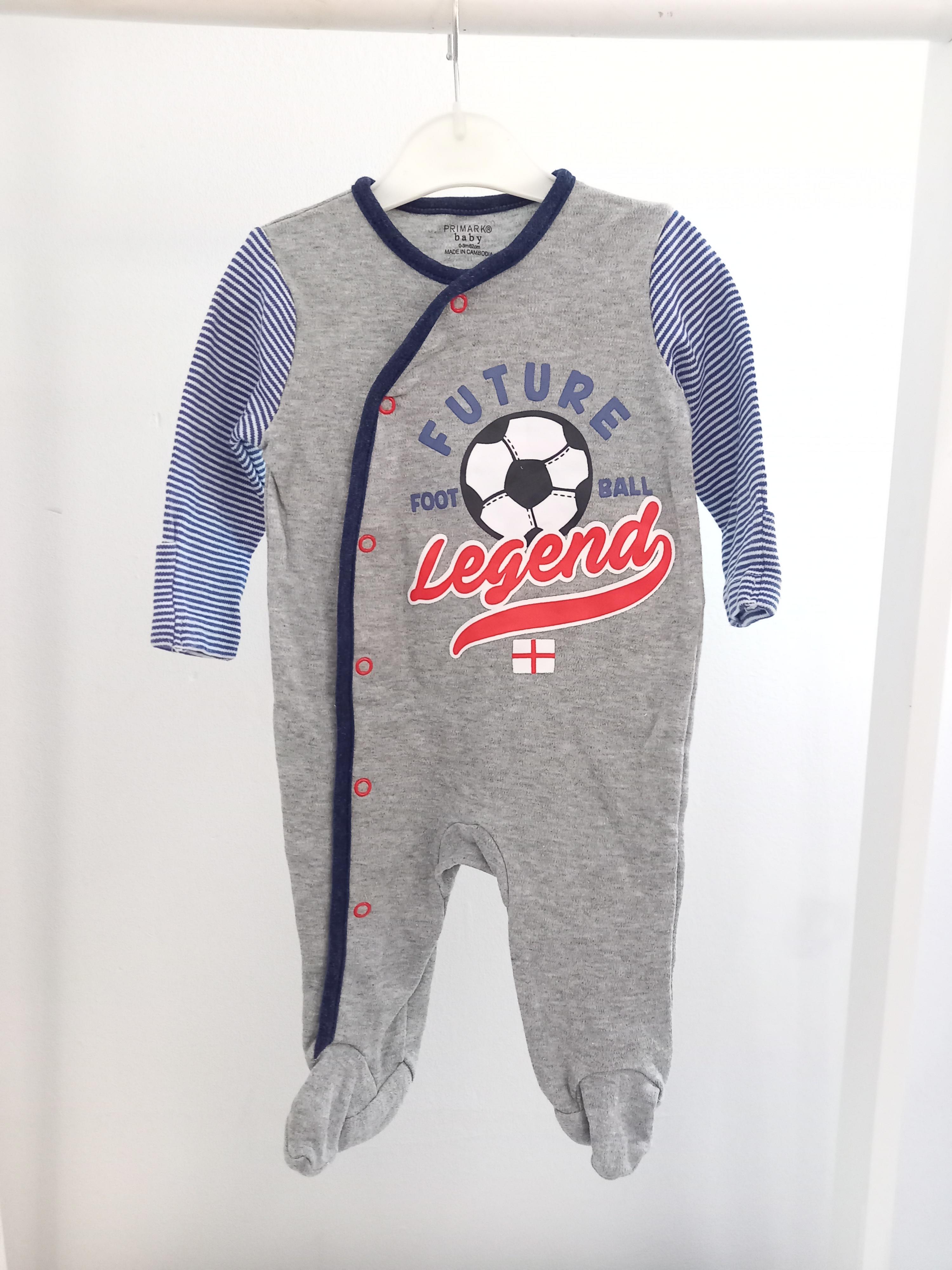 Primark 0 3 Months Football Sleepsuit