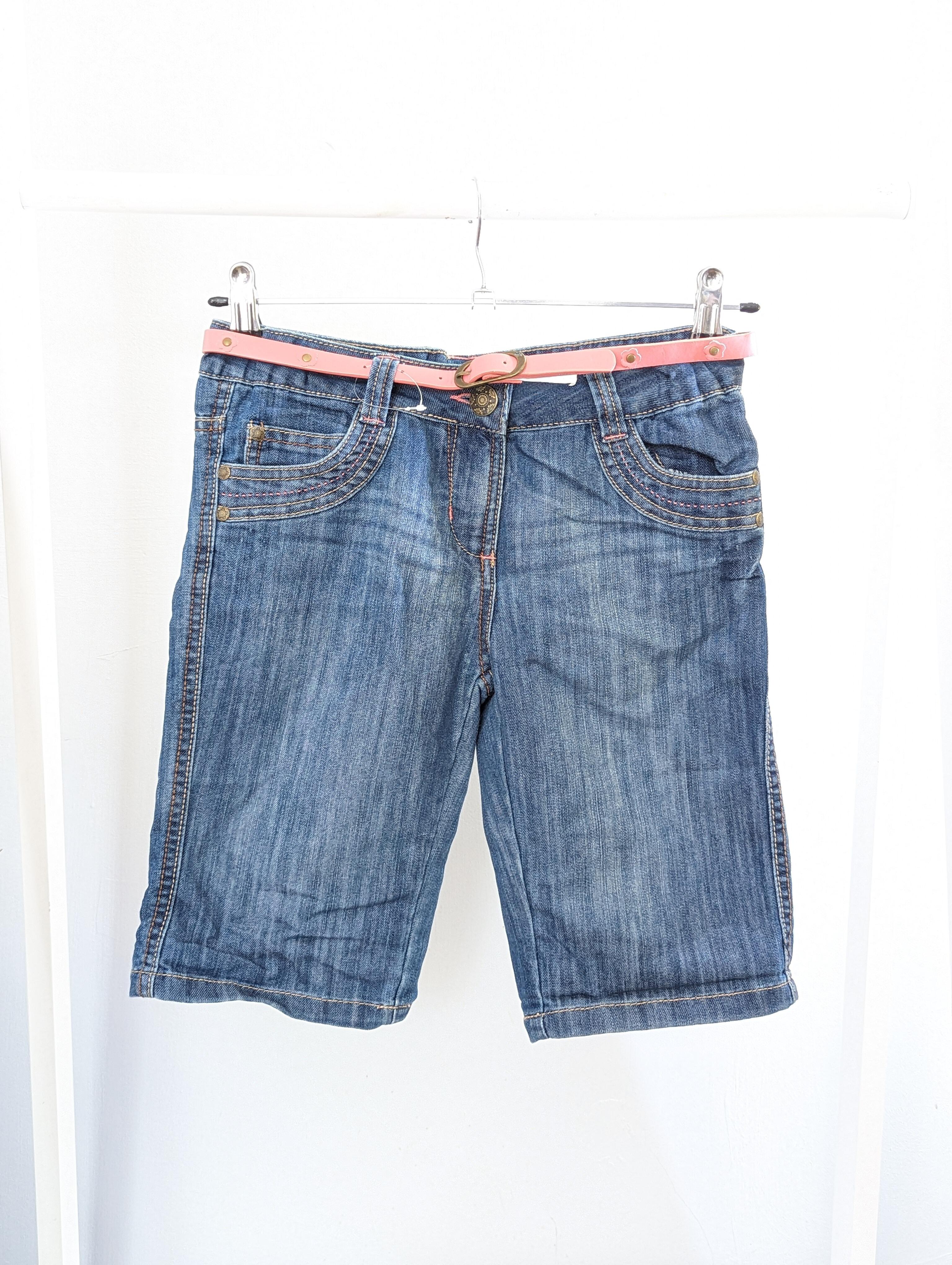 Belted hot sale denim shorts