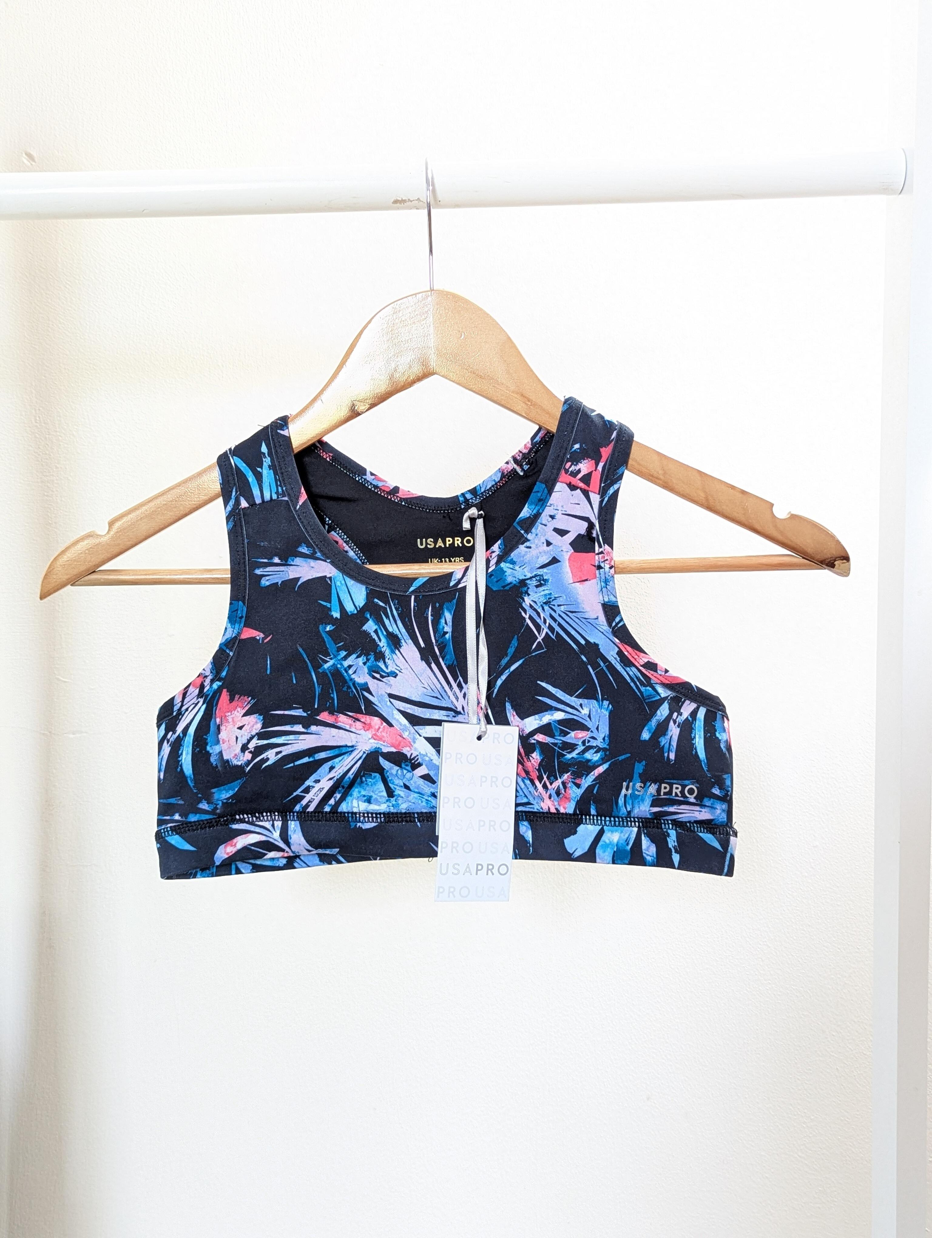 USA PRO 13 Years Black Crop Top (New)