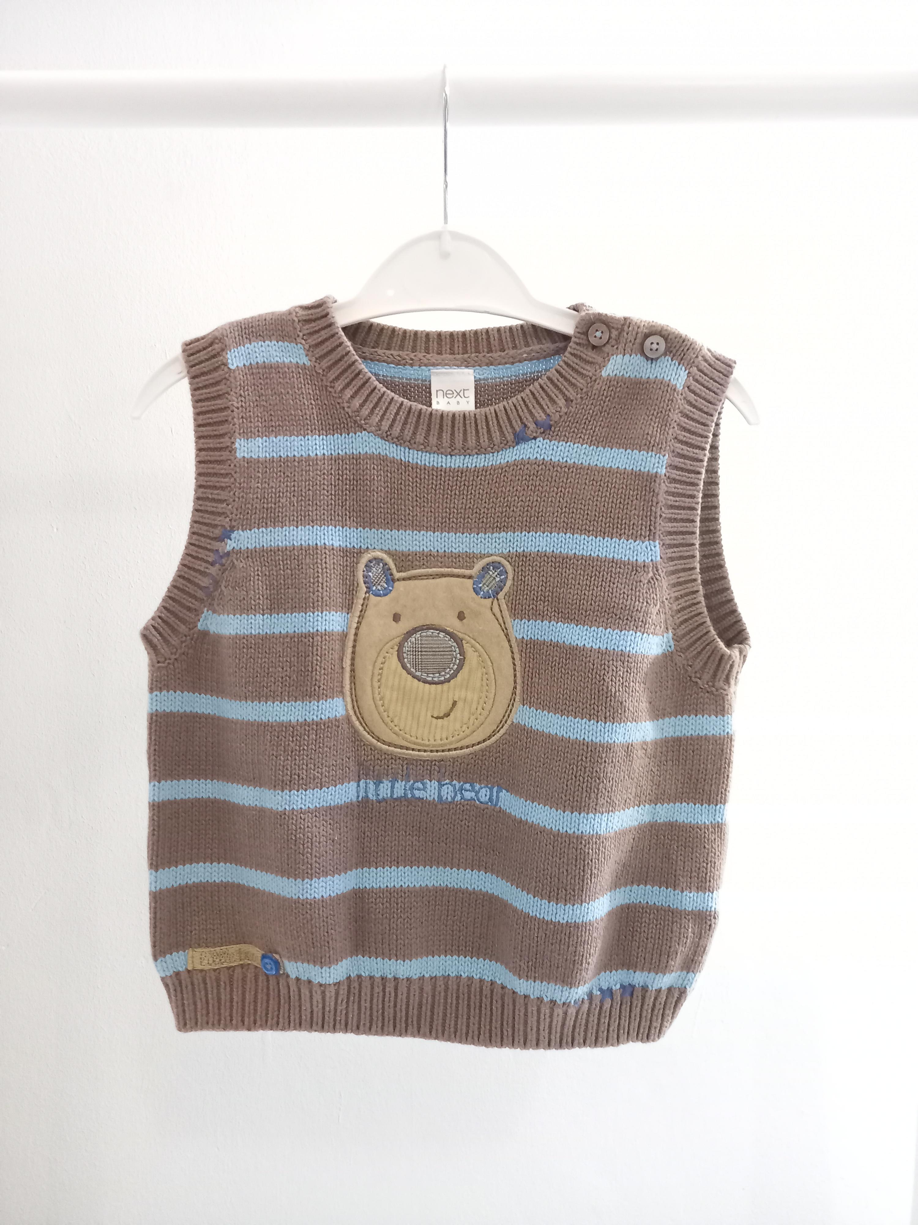 Next 9-12 Months 'Bear' Brown Sweater Vest