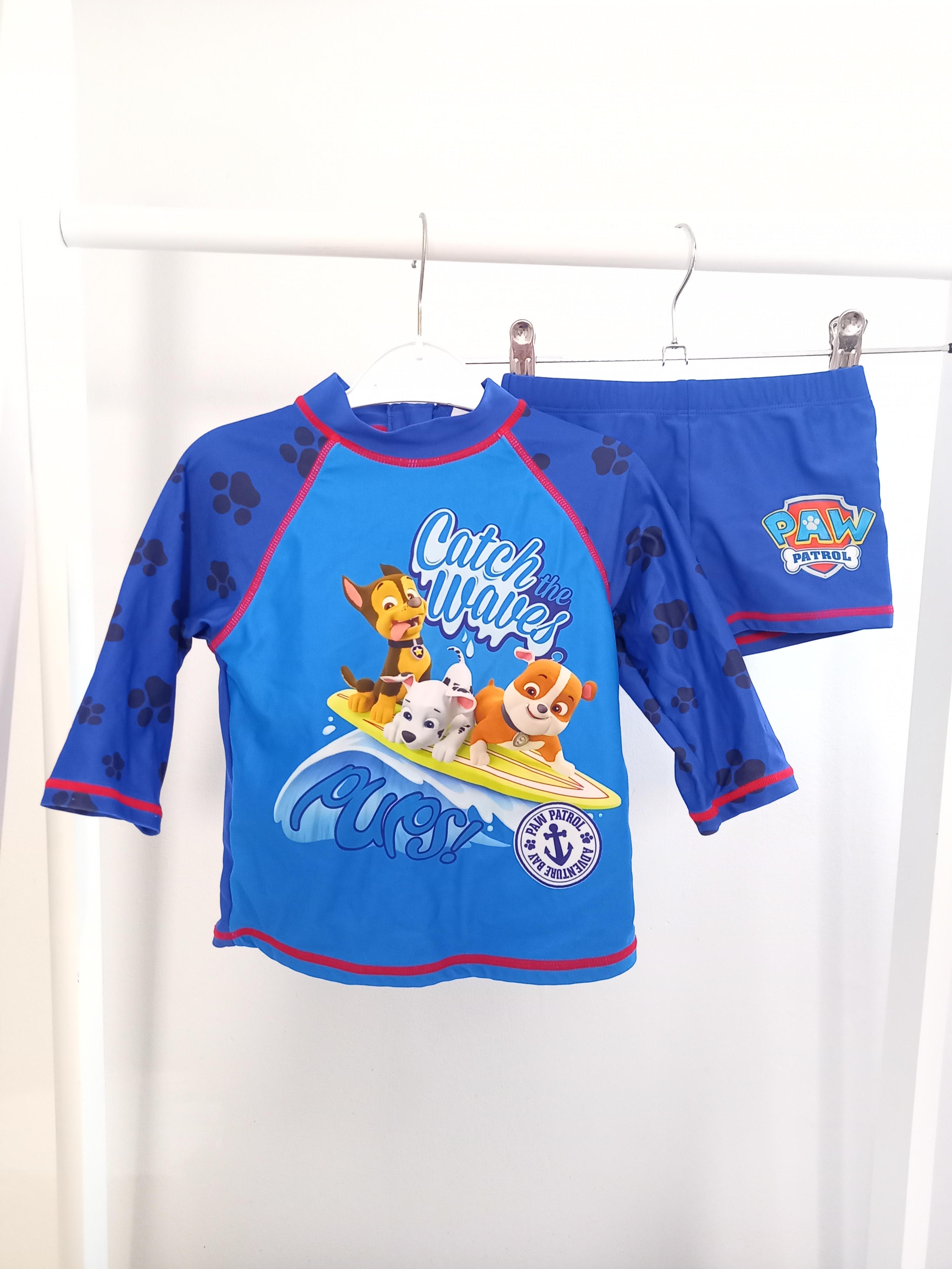 Paw Patrol 2 3 Years Blue Rash Guard Swim Set