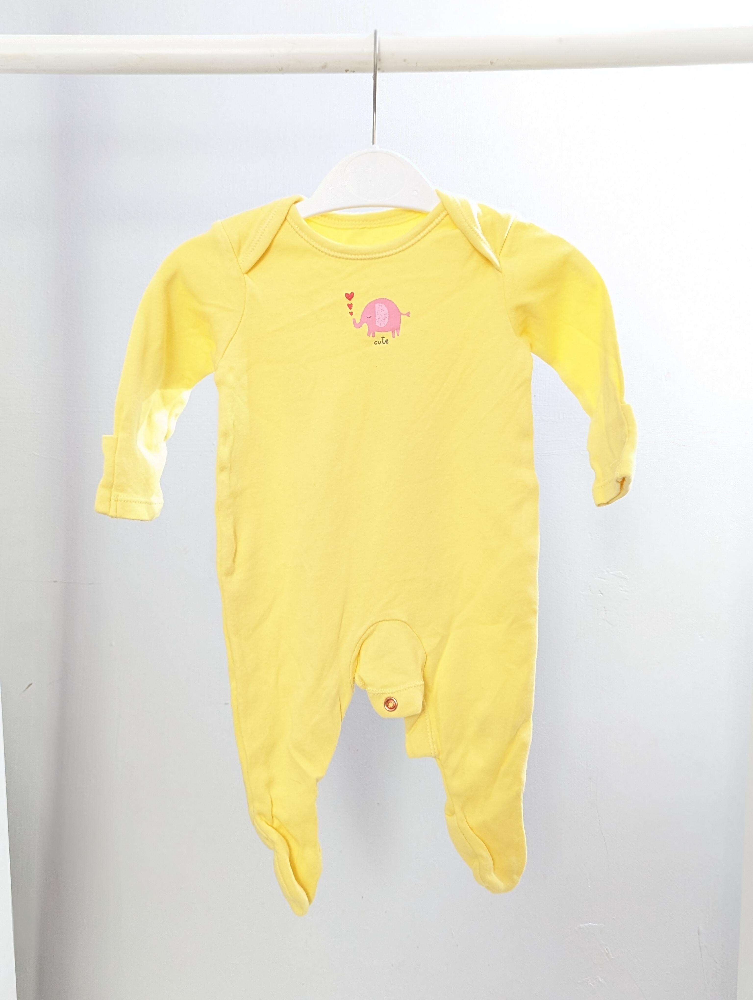 George First Size Yellow Romper Sleepsuit