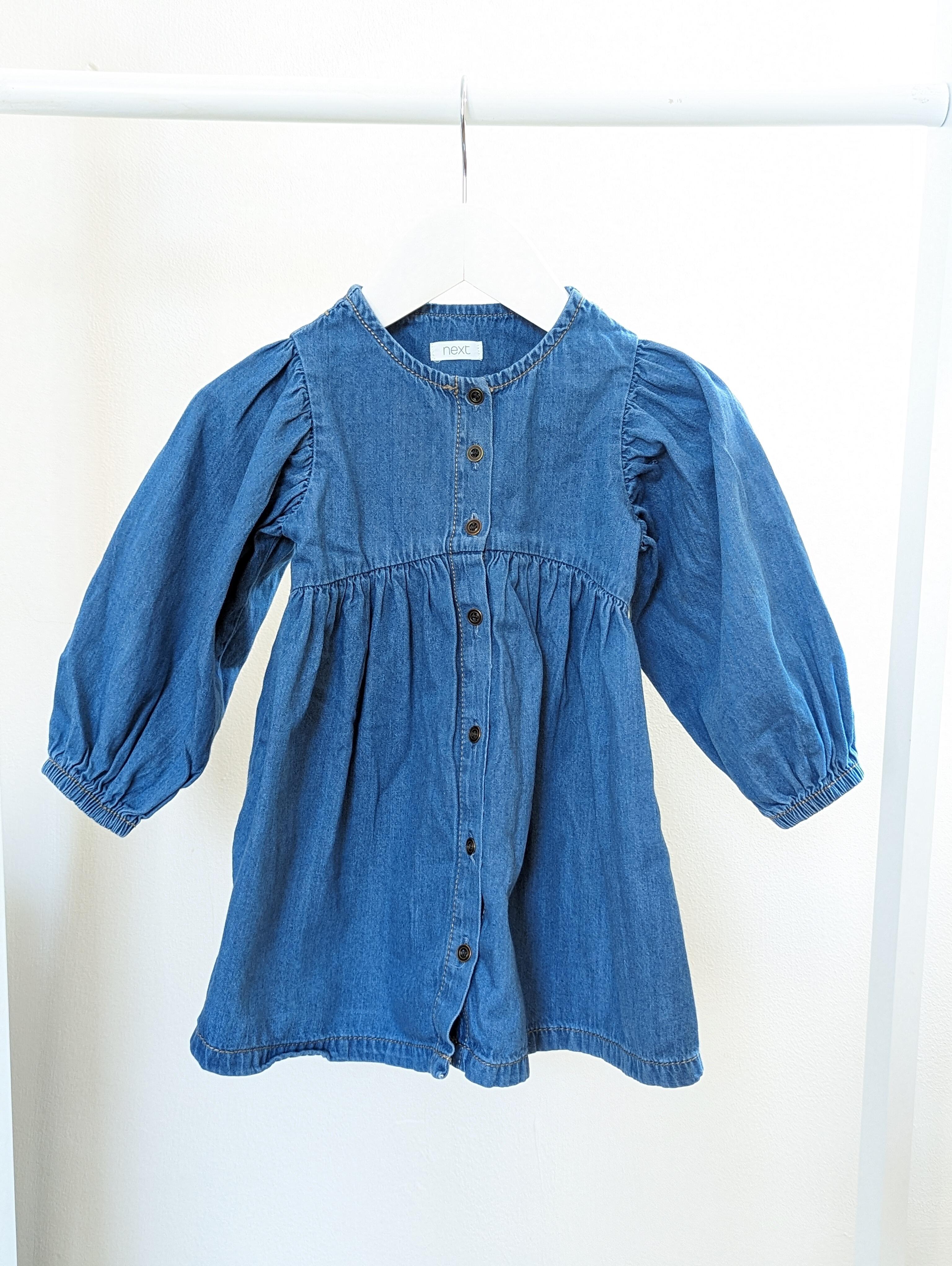Next 12-18 Months Blue Denim Dress (1)