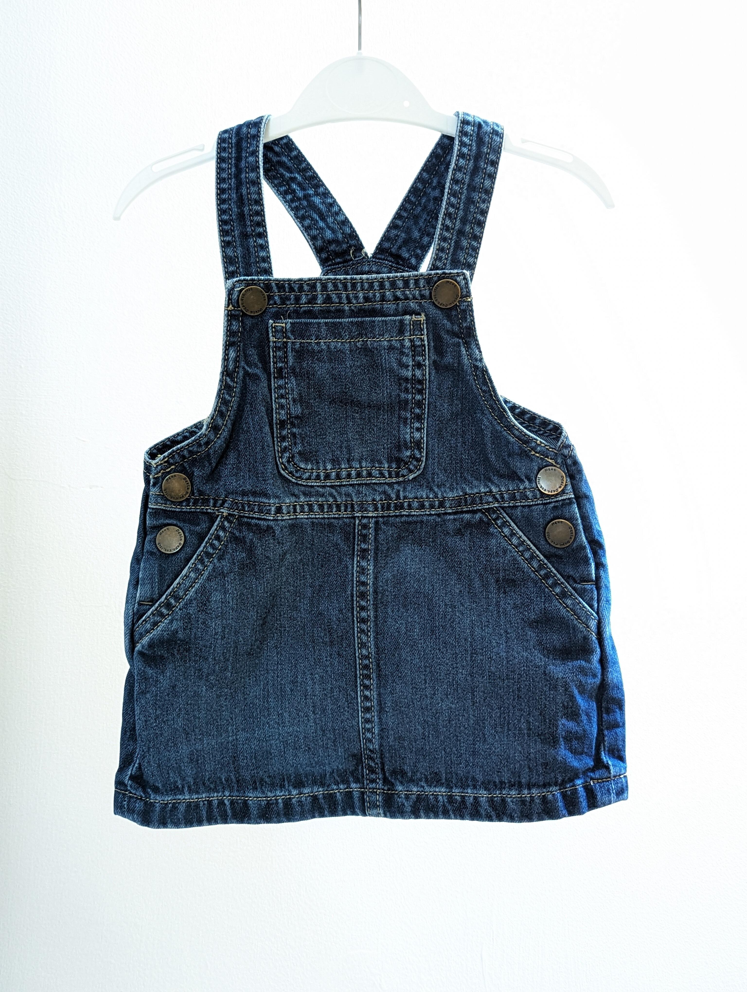 Next 9 12 Months Blue Denim Pinafore Dress