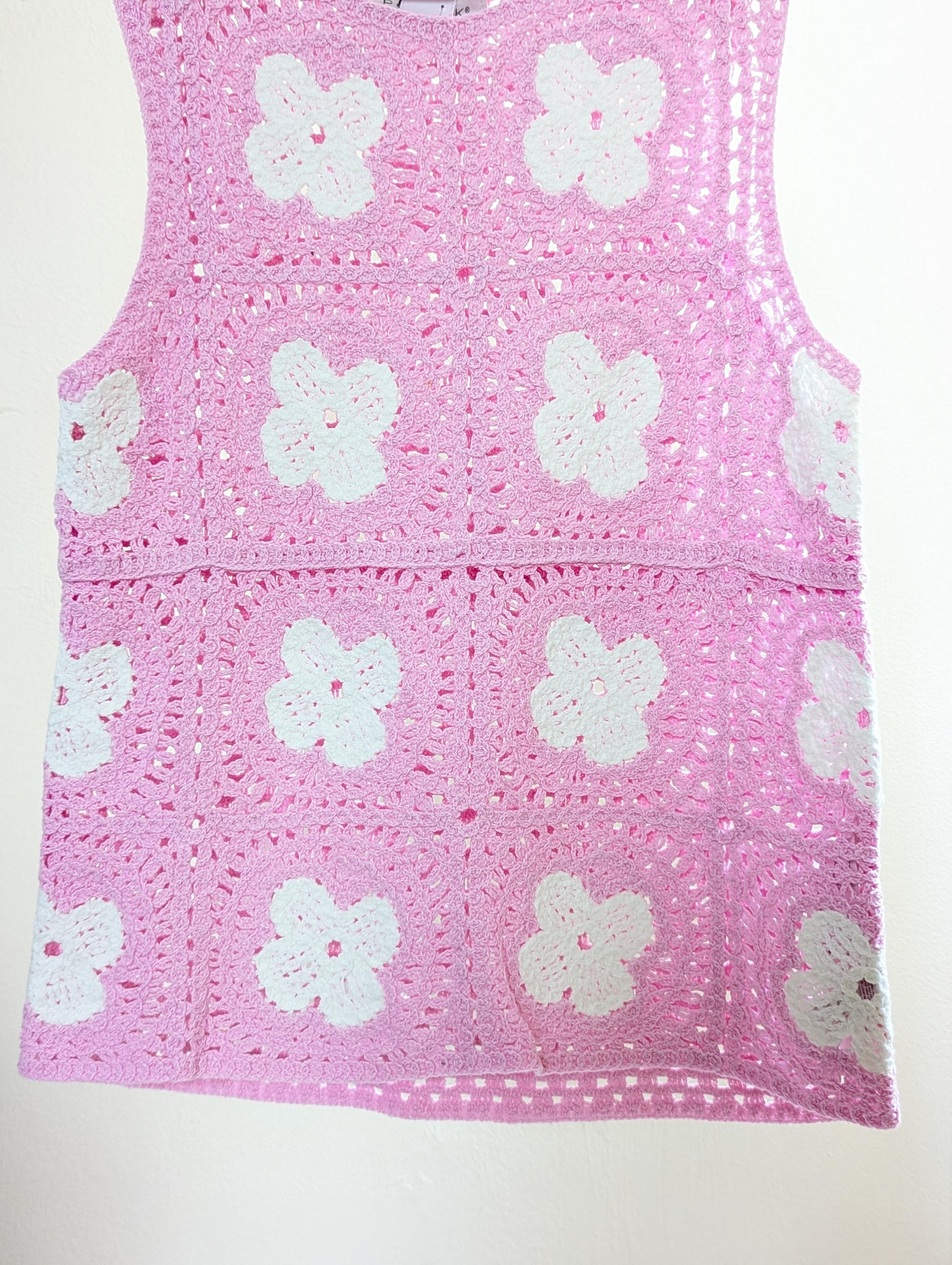 Primark 7-8 Years Pink Crochet Top