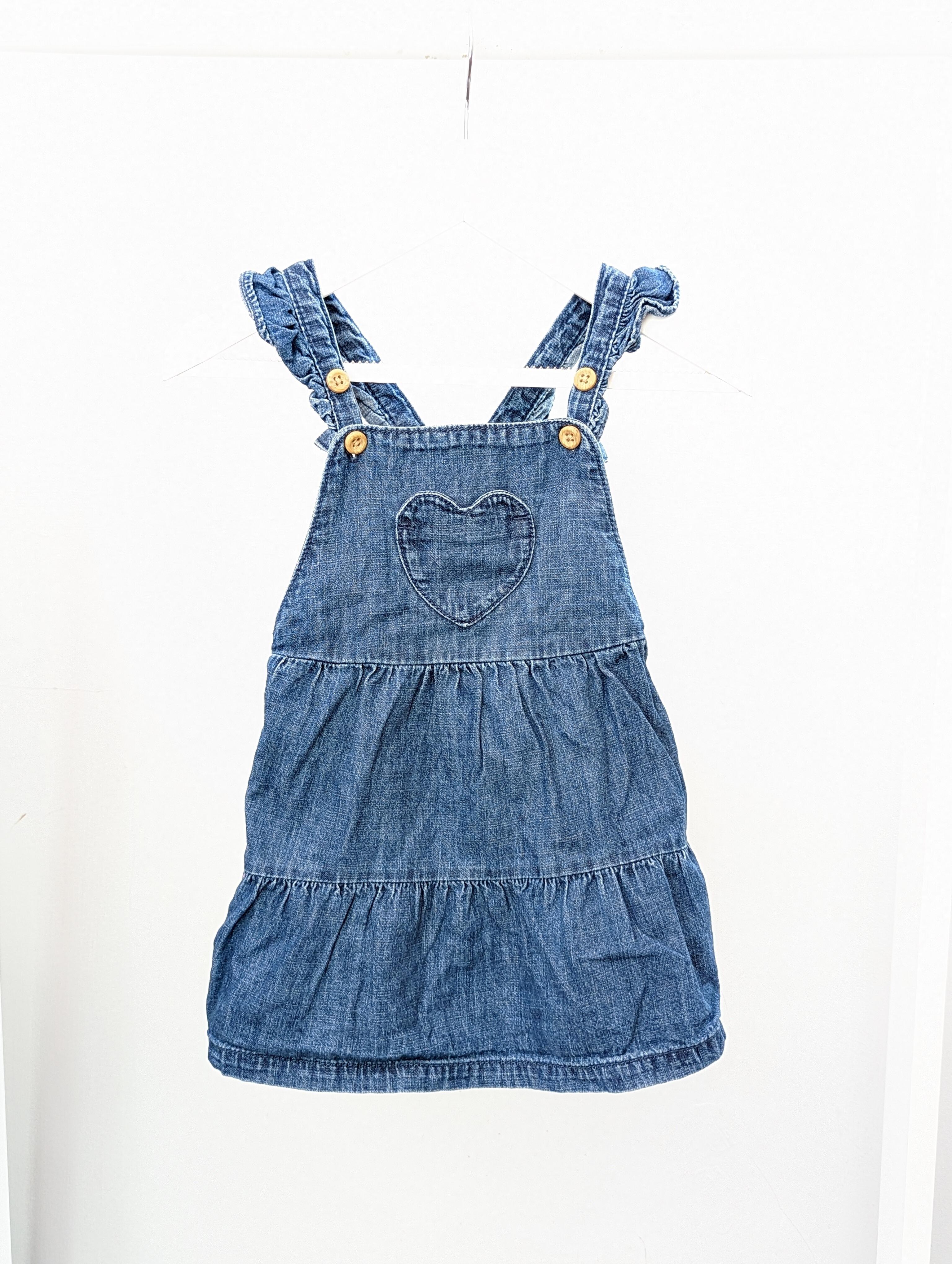 F F 9 12 Months Blue Denim Heart Dress