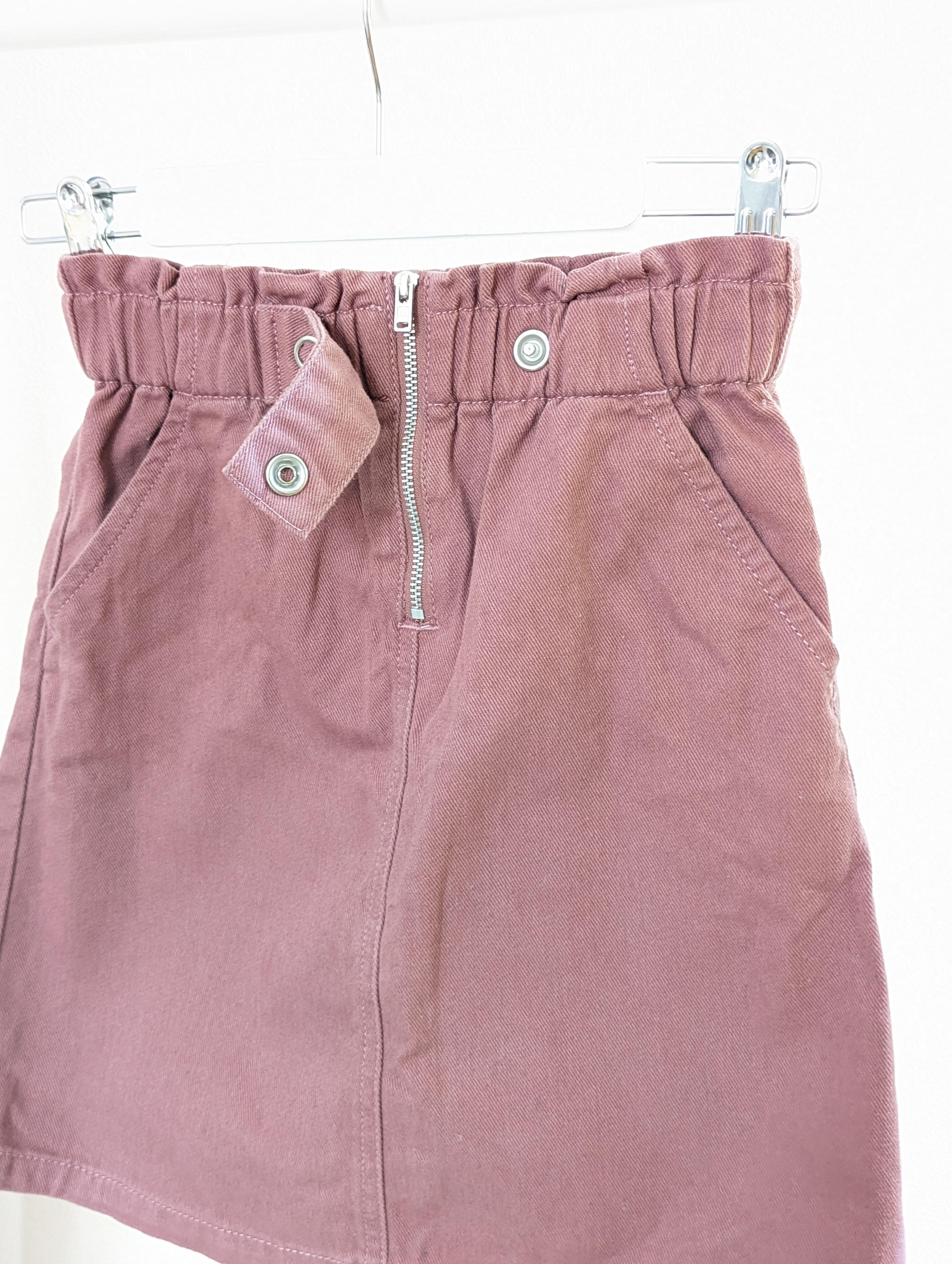 Pink jean skirt best sale