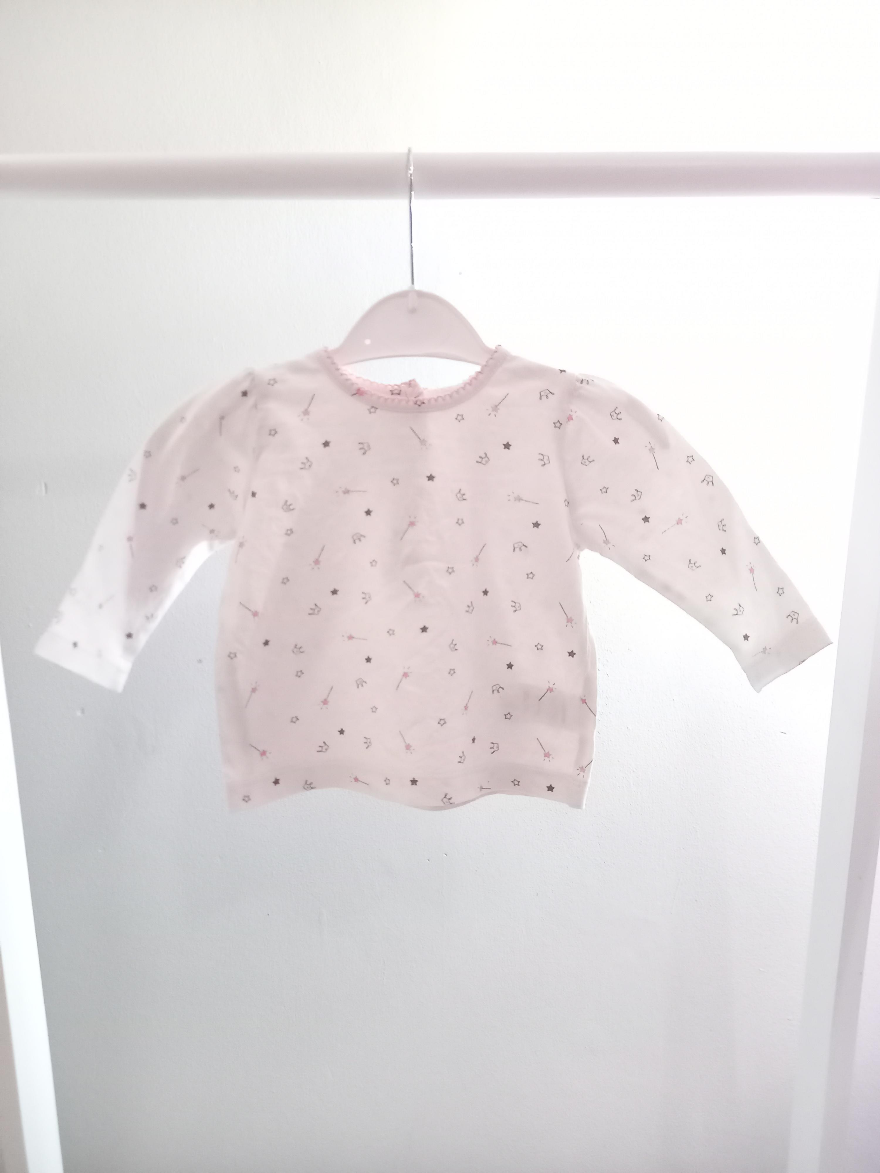 Matalan 3-6 Months White Long Sleeve Princess Top