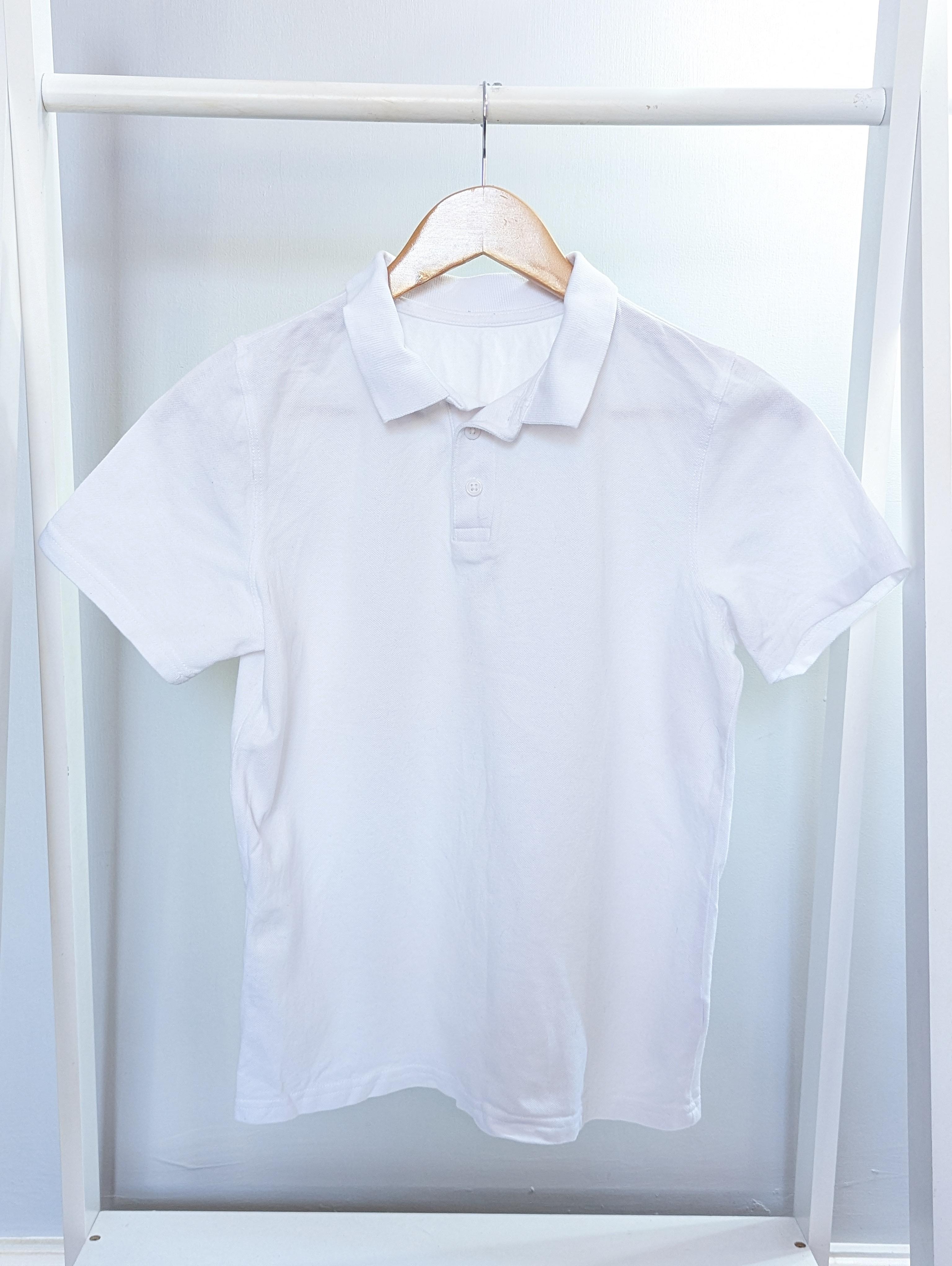 Plain white polo shirt online