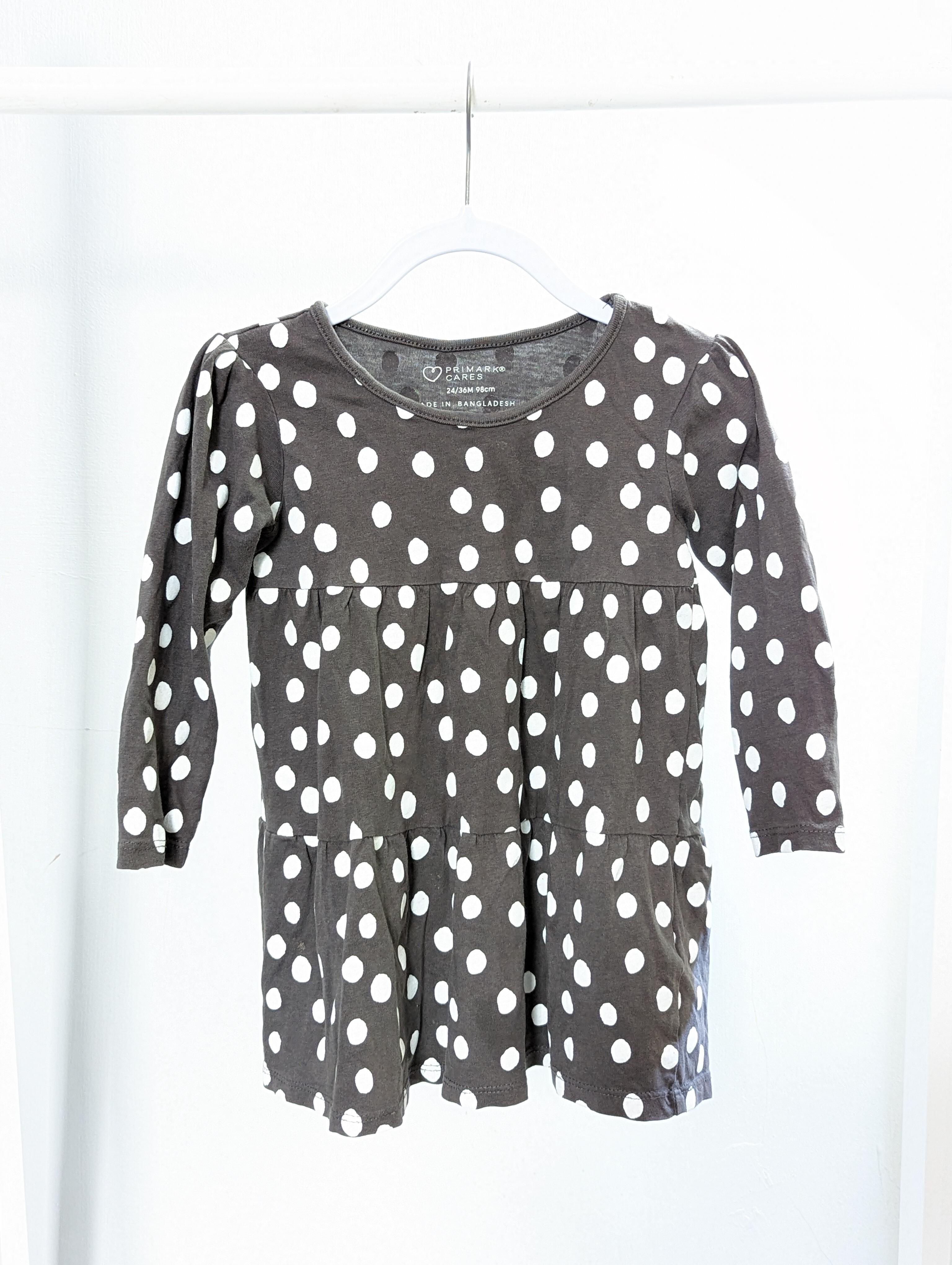 Primark white polka dot dress top