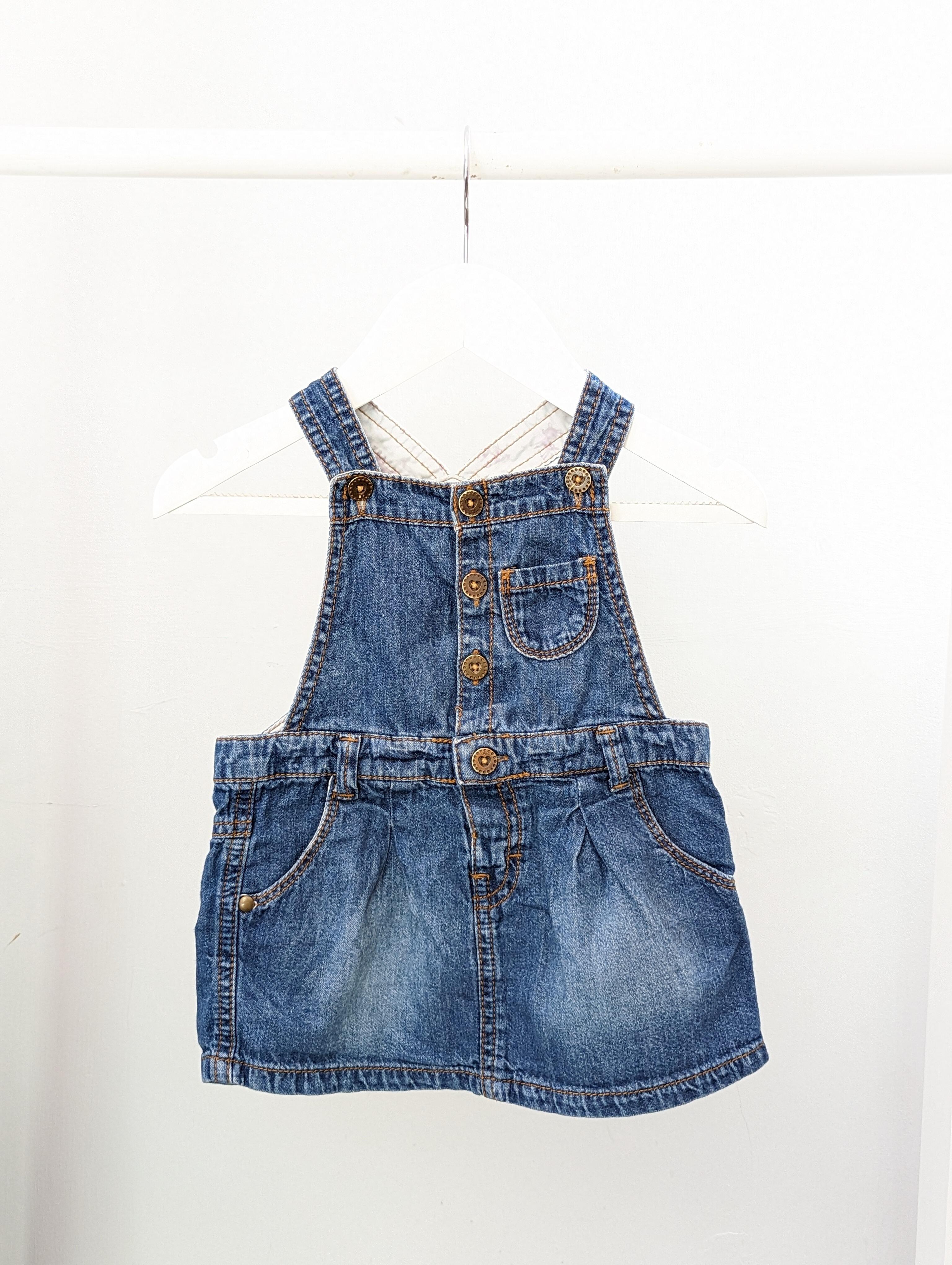 F F 9 12 Months Blue Denim Dress