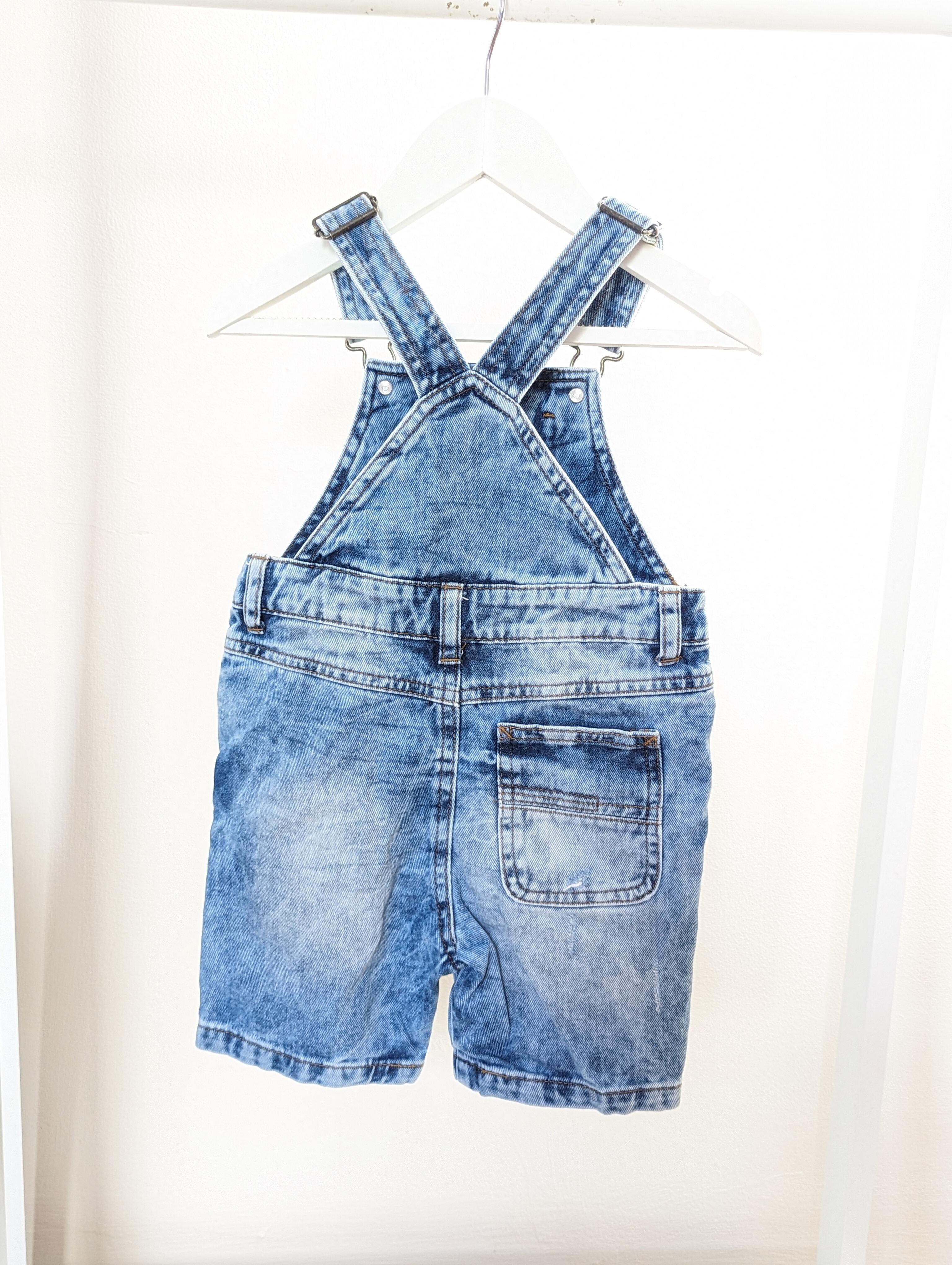 Next 2 3 Years Blue Denim Dungaree Shorts