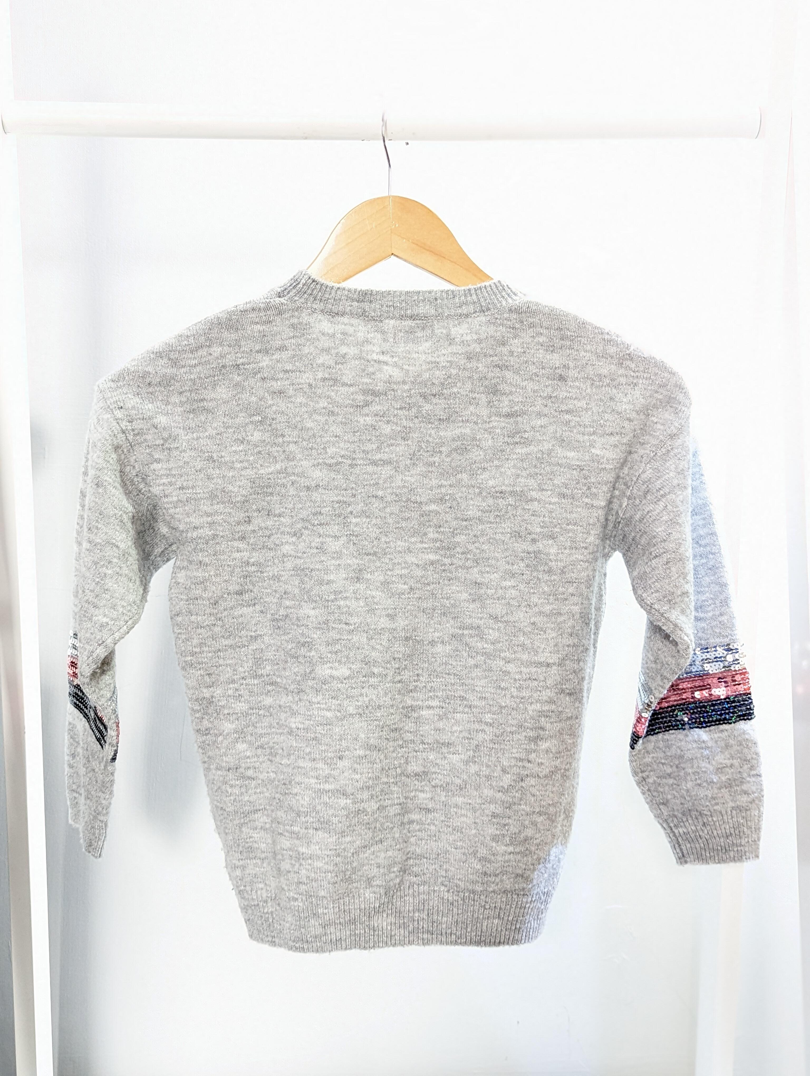 F F 7 8 Years Grey Sequin Star Jumper