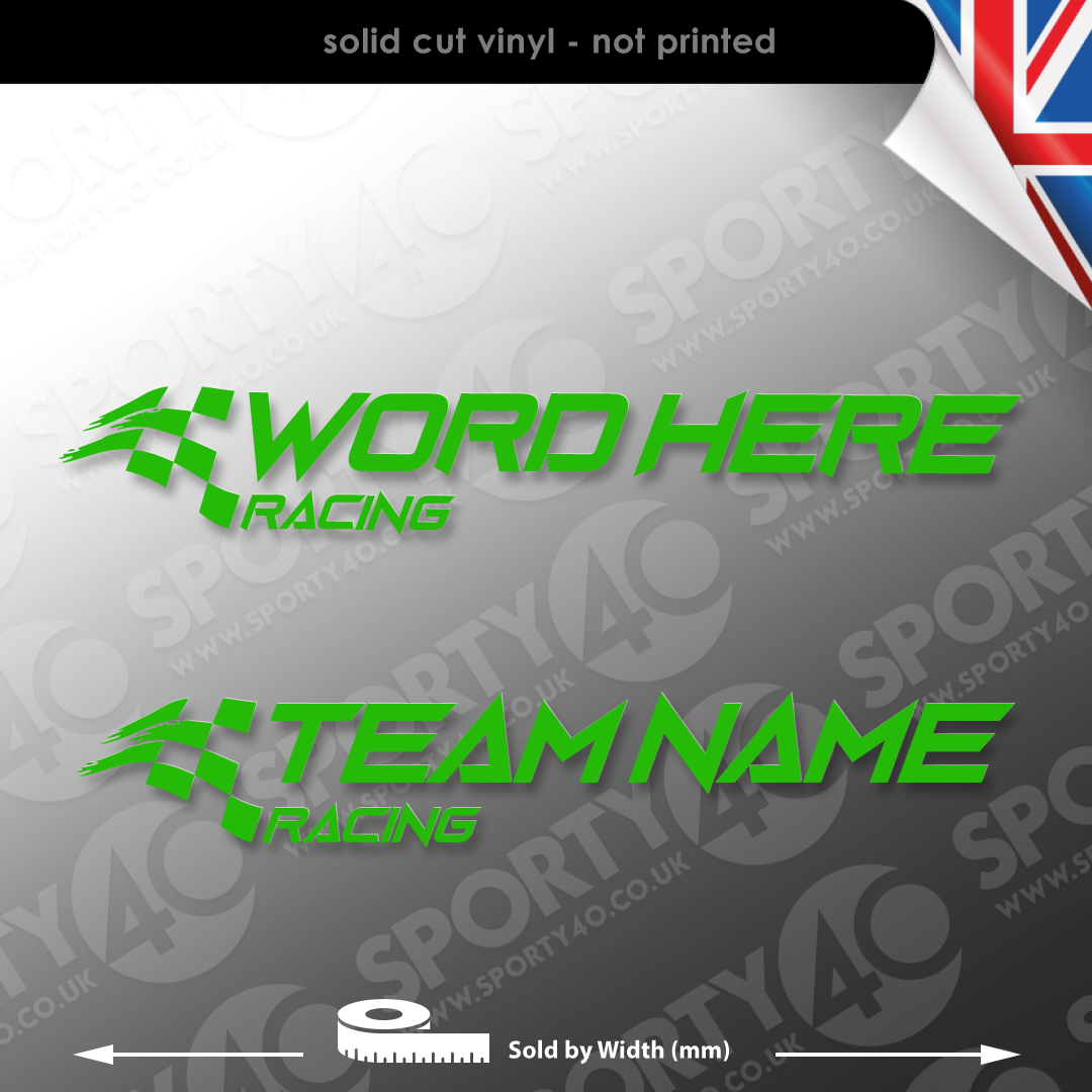 Labelname Racing Custom Racing Name 2 Vinyl Decal Sticker