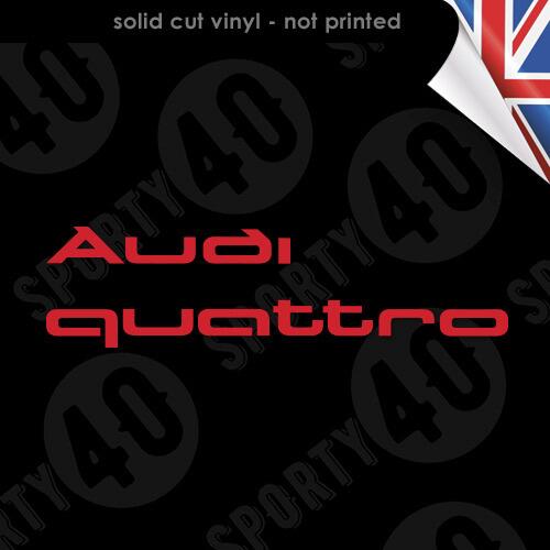 2 x Audi Quattro Solid Vinyl Decals