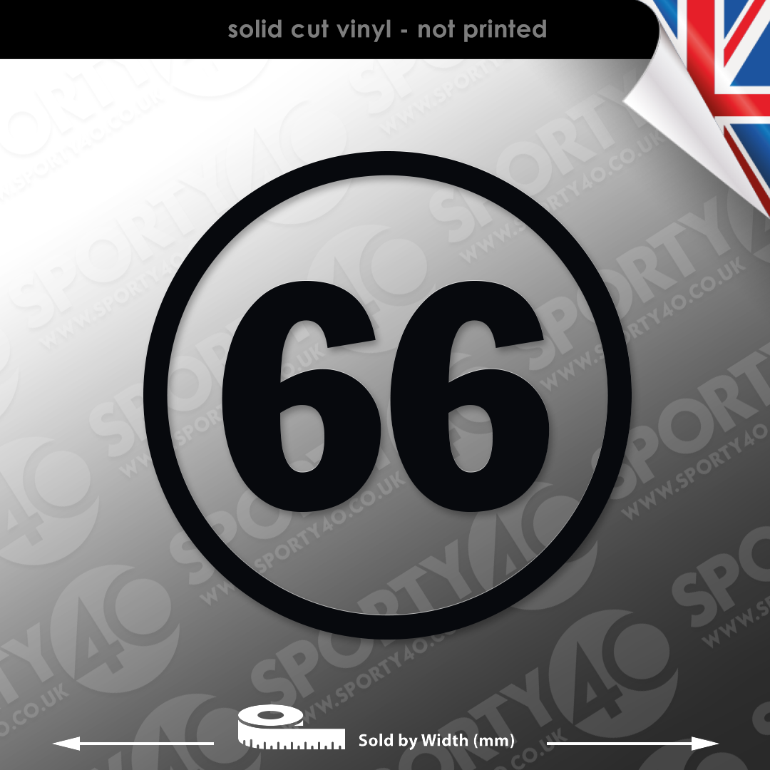 Lambretta Cut-in Number 150mm Vinyl Decal Sticker
