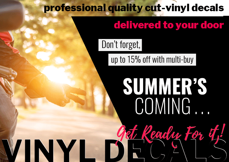 Traditional cut-vinyl decals made in Uk - Shipping Worldwide