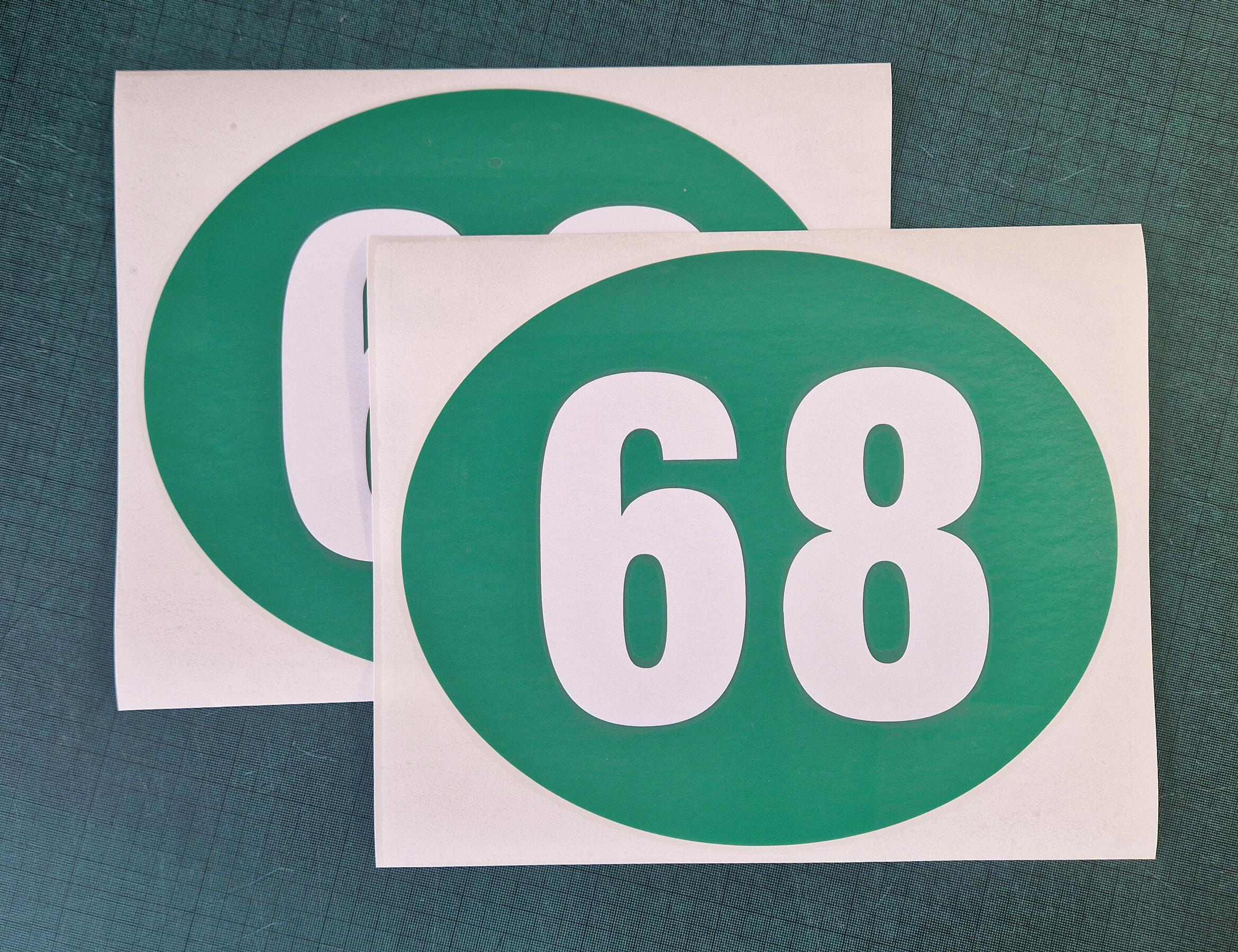 Oval Racing Numbers ACU Oval Race Number Vinyl Decal Sticker