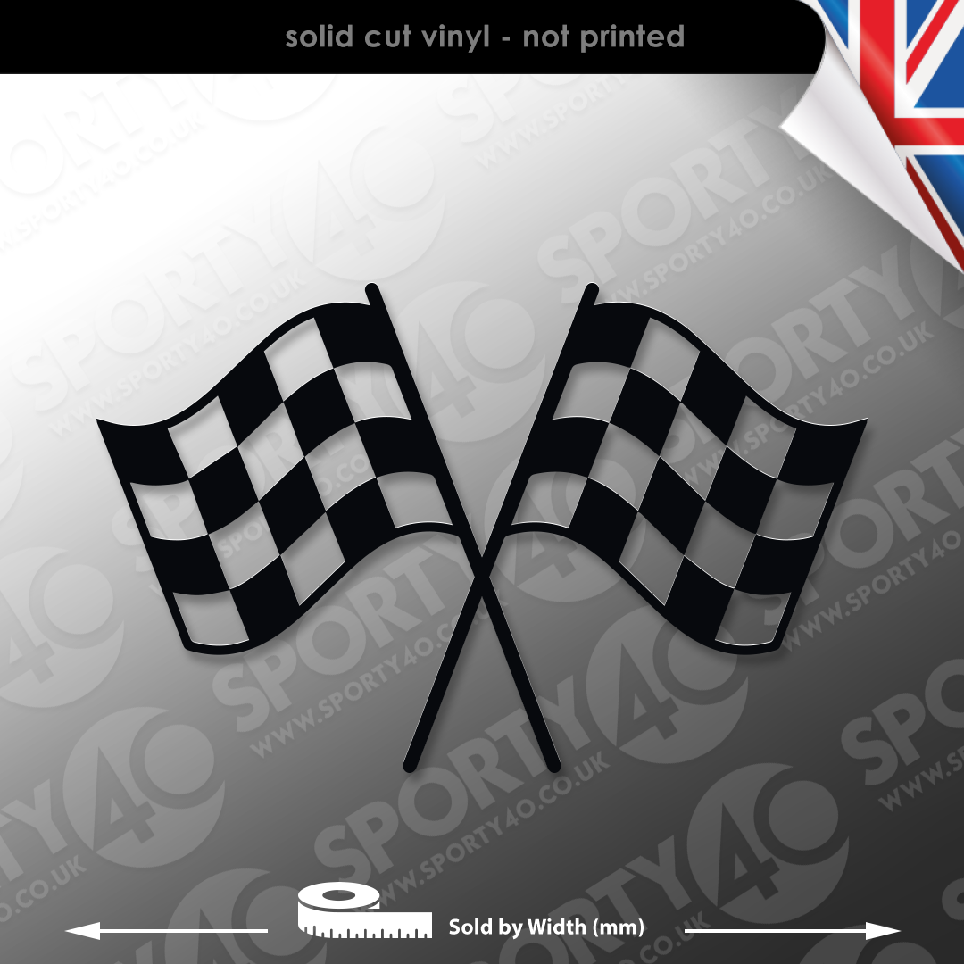Checkered Flag Sticker – 8x12 Inch Large Vinyl Decal, Racing Flag, Made In USA