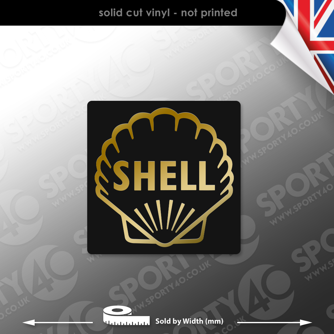 Shell Vintage Sauare Vinyl Decal Sticker