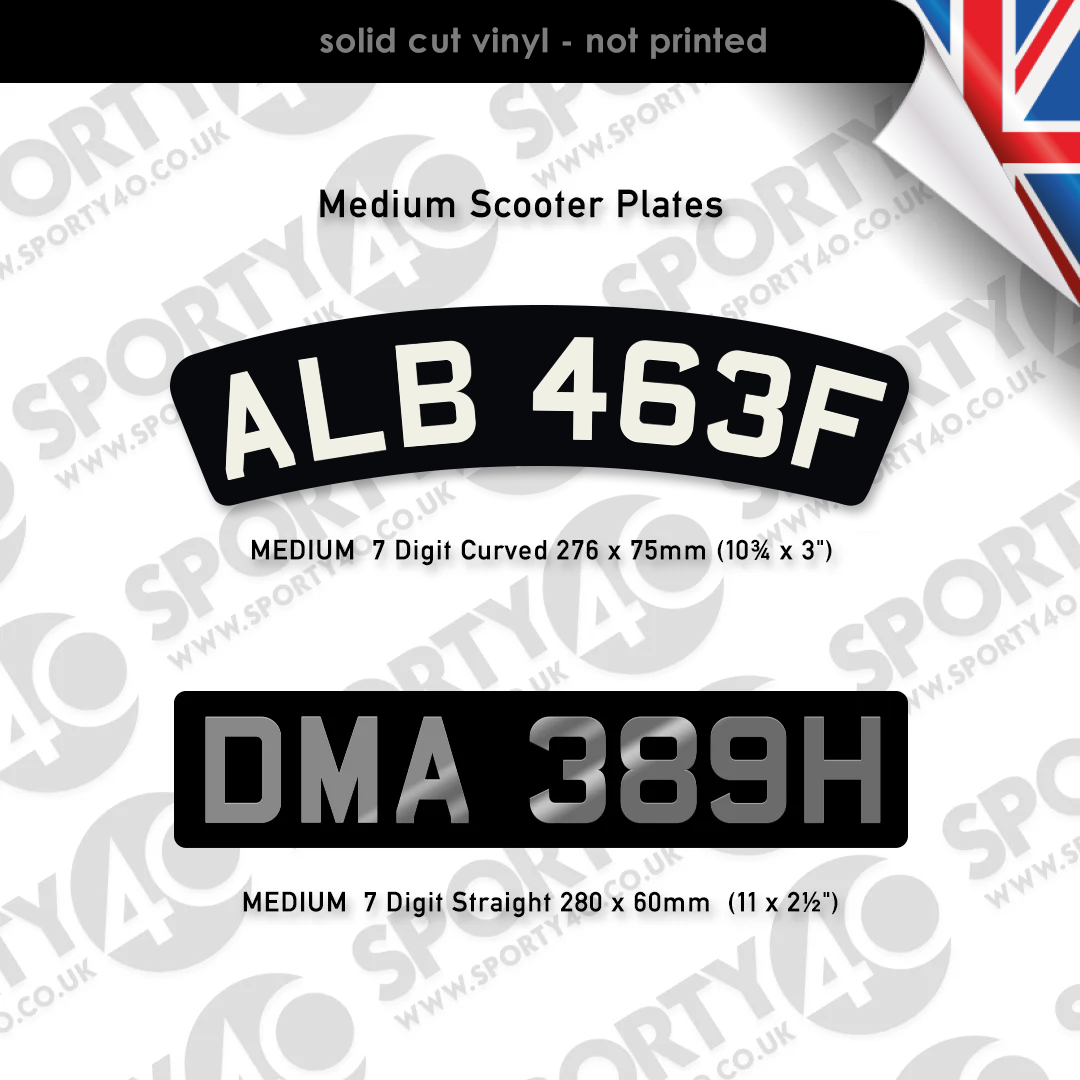 Self-Adhesive Scooter 7 Digit Vinyl Number Plate Sticker